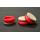 Mid/Low-profile Felt Bottom Snap-on Caps, Red